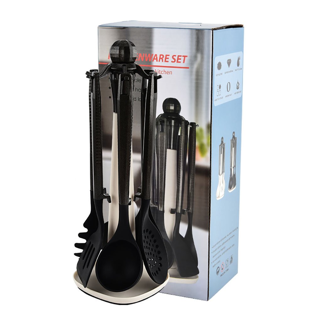 7-Piece Silicone Cooking Utensil Set with Hanging Holder