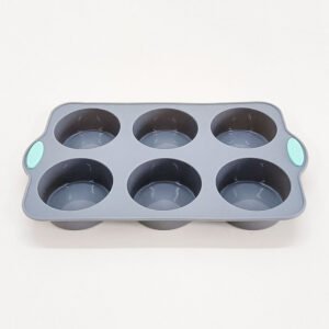 6-Cavity Round Cupcake Silicone Mold