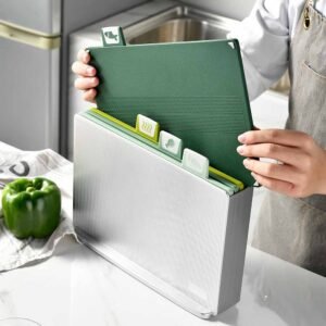 4-Piece Color-Coded Cutting Board Set with Stand