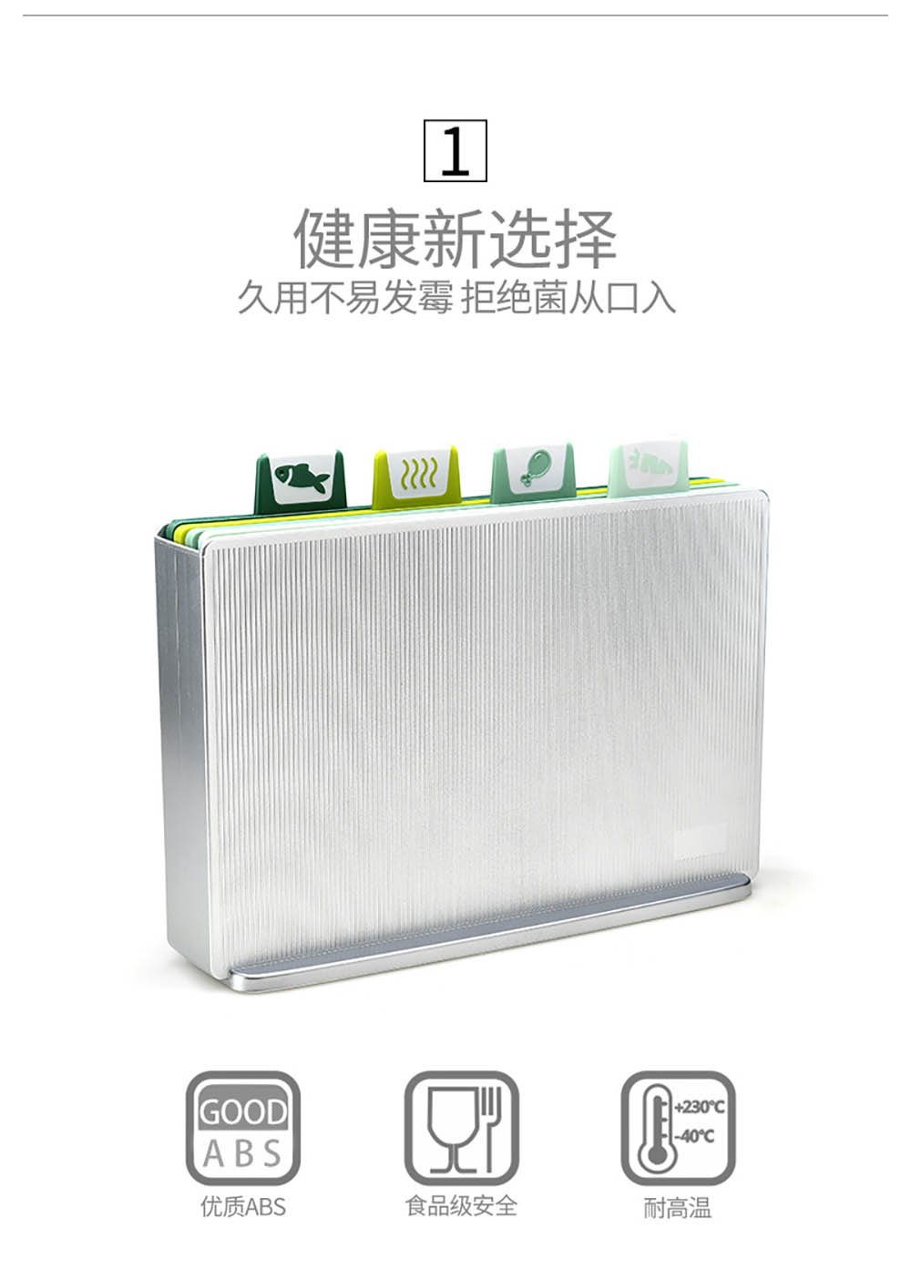 4-Piece Color-Coded Cutting Board Set with Stand