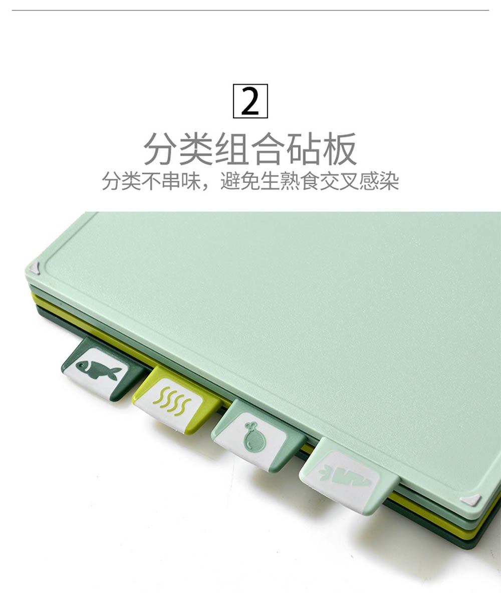 4-Piece Color-Coded Cutting Board Set with Stand