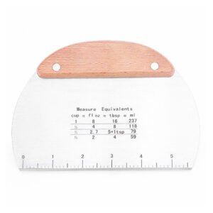 Measuring Dough Scraper with Wooden Handle