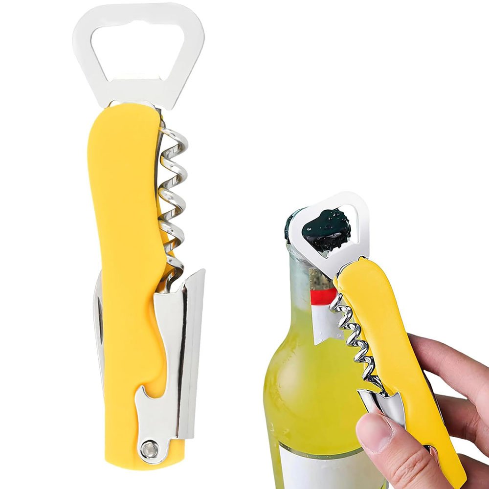 4-in-1 Stainless Steel Bottle Opener with Foil Cutter
