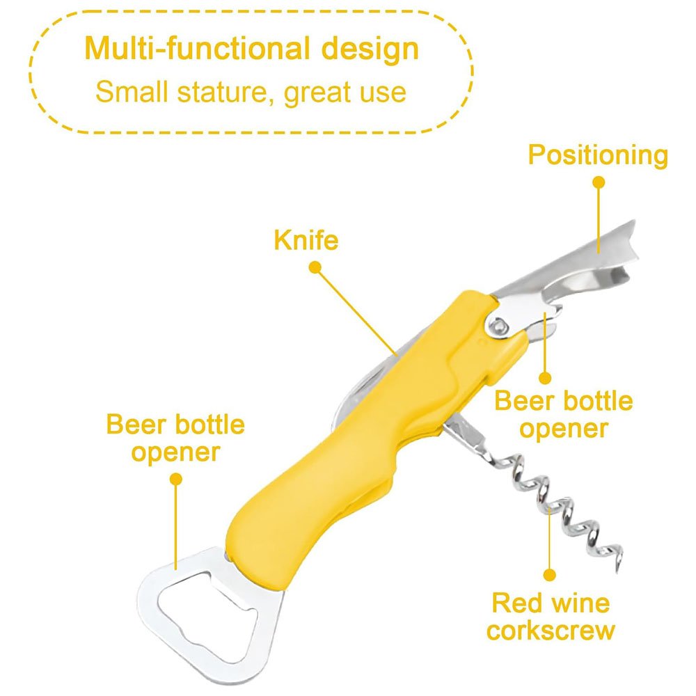 4-in-1 Stainless Steel Bottle Opener with Foil Cutter