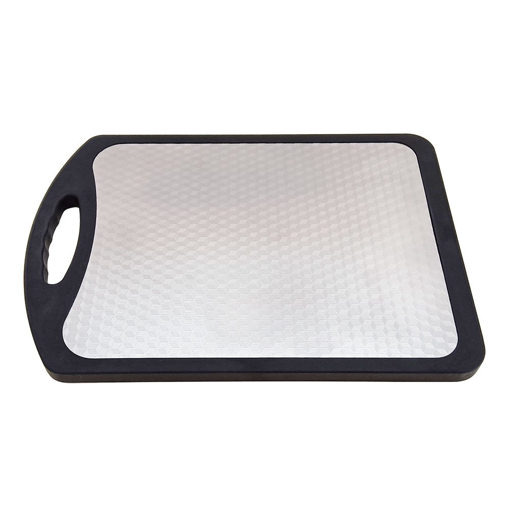 Double-Sided Cutting Board with Acacia Wood & Stainless Steel
