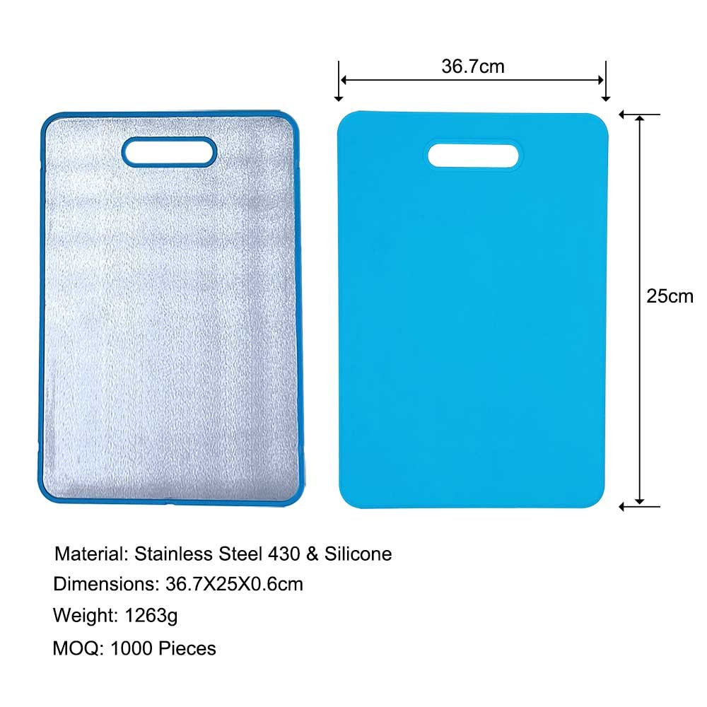 Dual-Sided Stainless Steel & Silicone Cutting Board