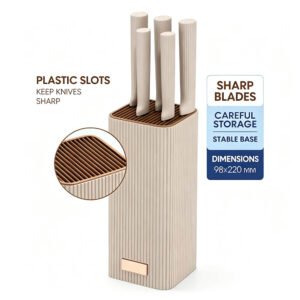 6-Piece Stainless Steel Kitchen Knife Set with Ergonomic Handles