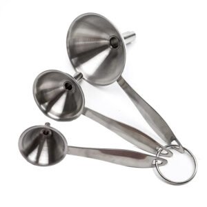 3-Piece Stainless Steel Funnel Set with Extended Handles