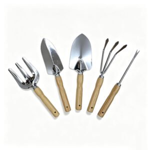 5-Piece Stainless Steel & Wooden Handle Gardening Tool Set