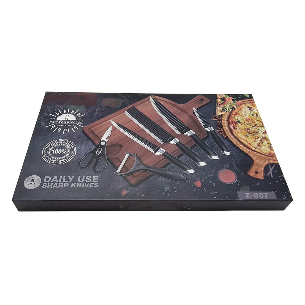 6-Piece Knife Set with Leather-Style Handles