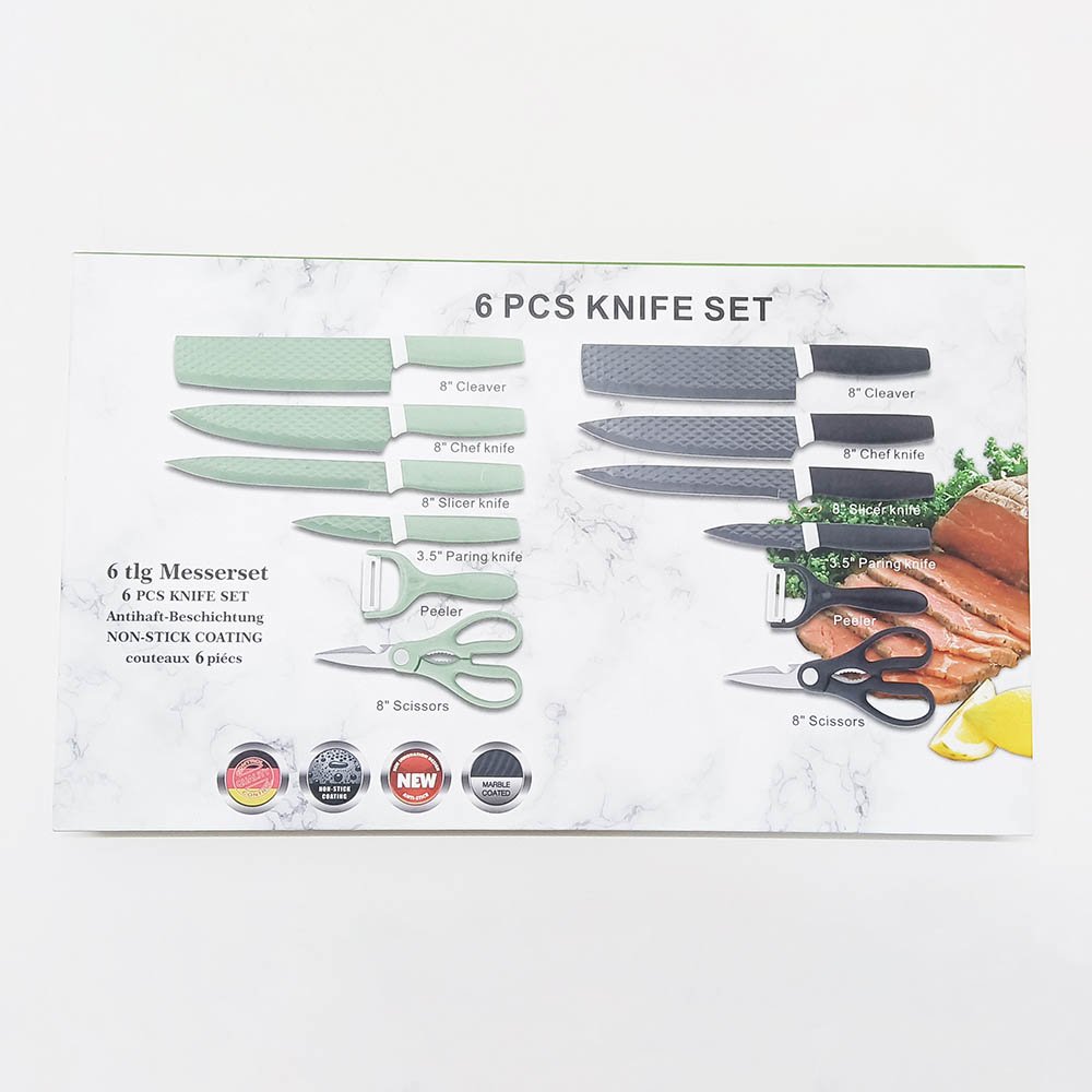 6-Piece Diamond-Textured Kitchen Knife Set