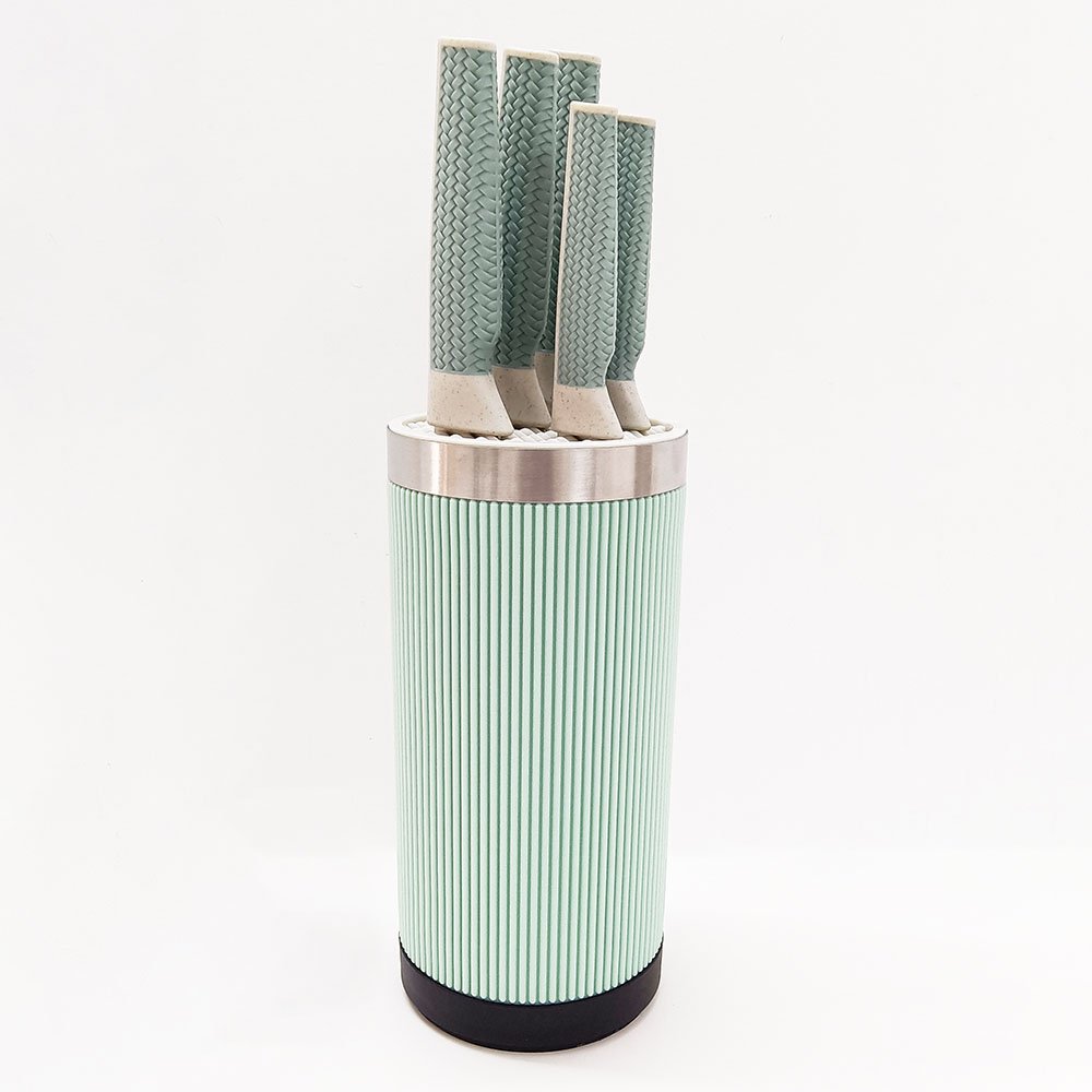 6-Piece Knife Set with 360° Rotating Storage Base