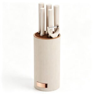 7-Piece Premium Knife Set with Round Knife Block