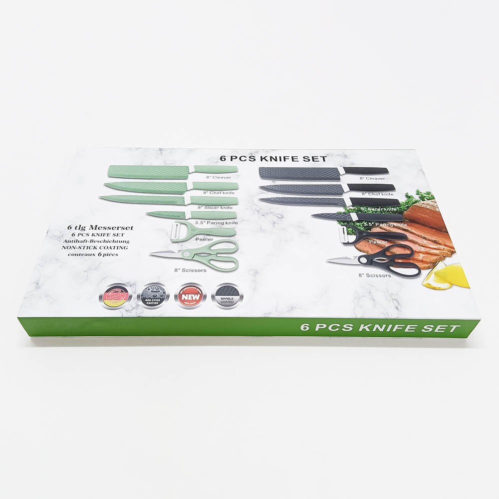 6-Piece Diamond-Textured Kitchen Knife Set