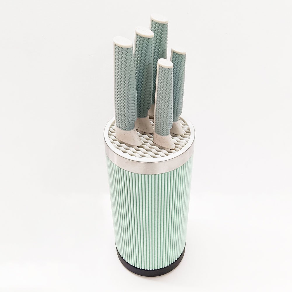 6-Piece Knife Set with 360° Rotating Storage Base