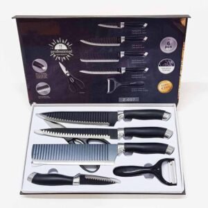 6-Piece Knife Set with Leather-Style Handles