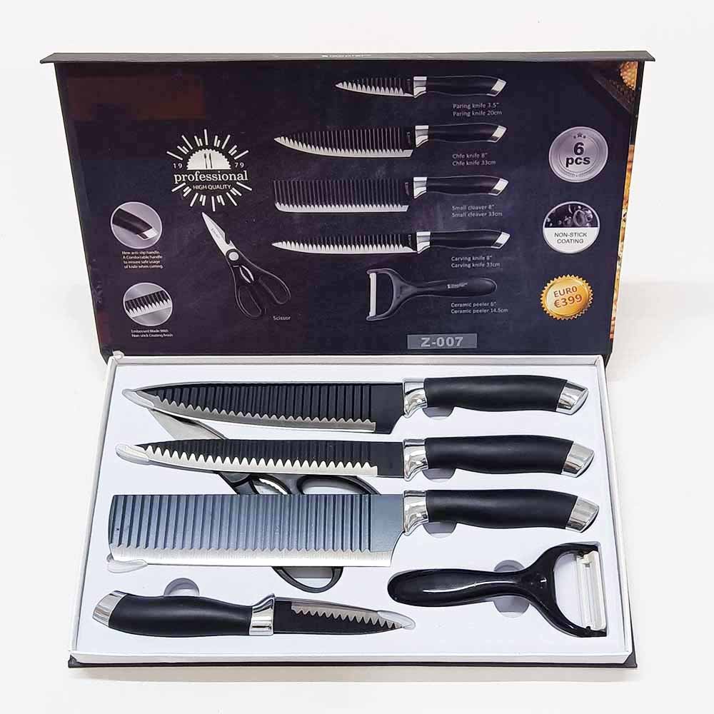 6-Piece Knife Set with Leather-Style Handles