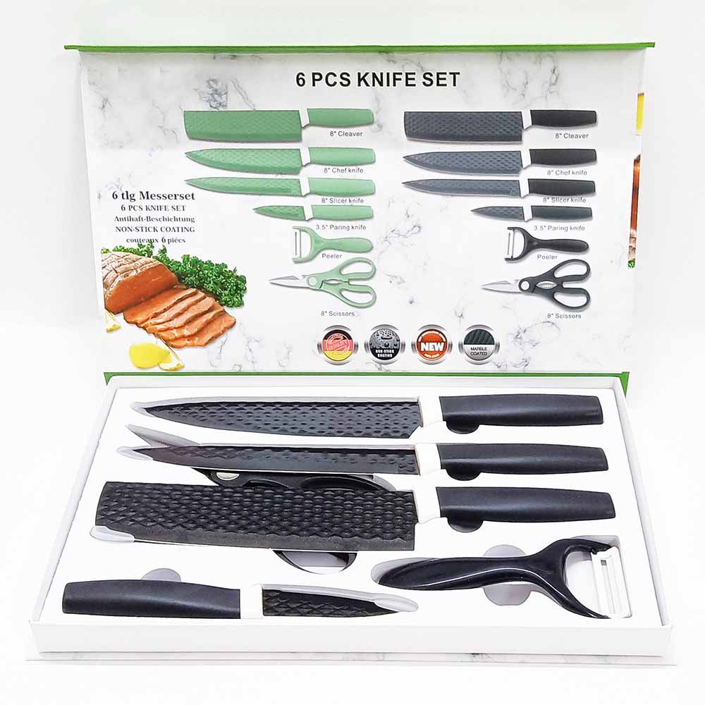 6-Piece Diamond-Textured Kitchen Knife Set