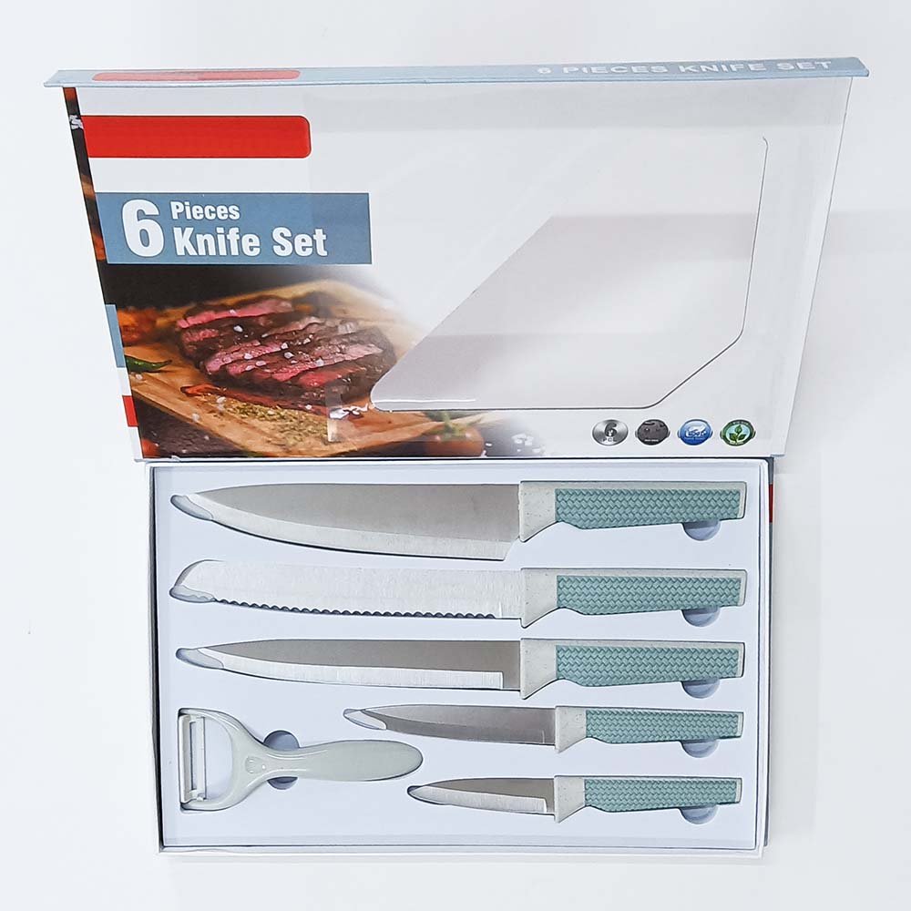6-Piece Knife Set with Woven-Style Handle