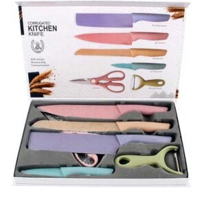 6-Piece Wheat Straw Non-Stick Kitchen Knife Set
