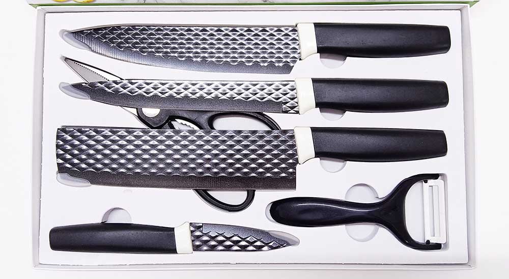 6-Piece Diamond-Textured Kitchen Knife Set