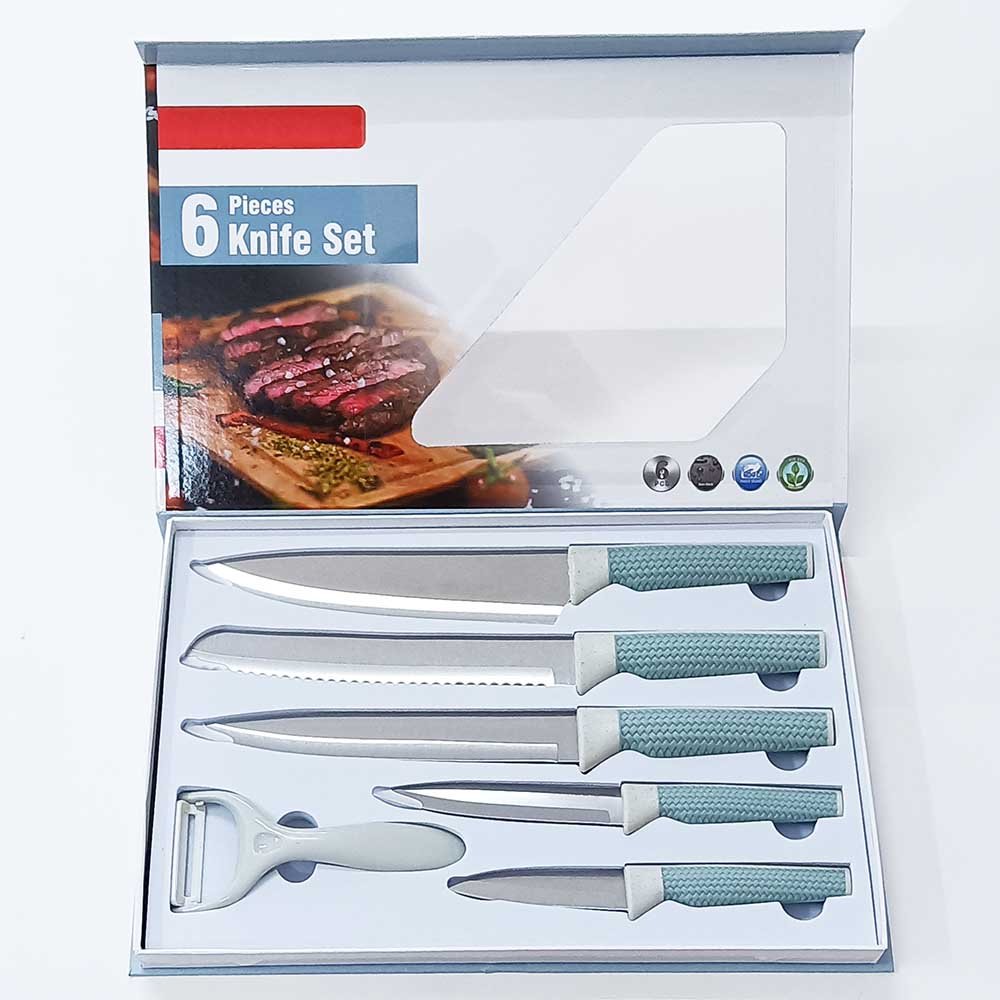 6-Piece Knife Set with Woven-Style Handle