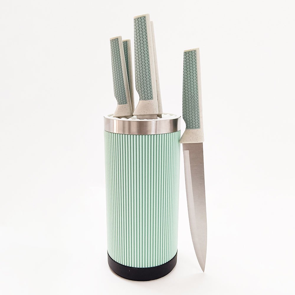 6-Piece Knife Set with 360° Rotating Storage Base