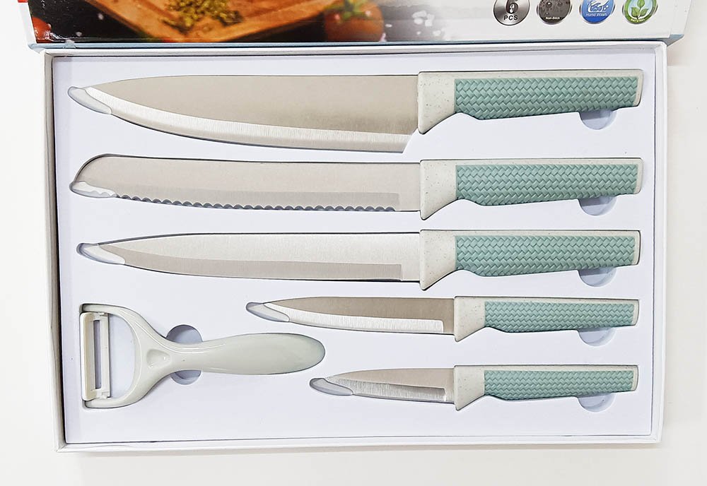6-Piece Knife Set with Woven-Style Handle