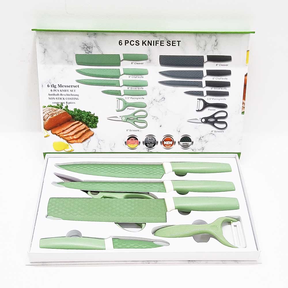6-Piece Diamond-Textured Kitchen Knife Set