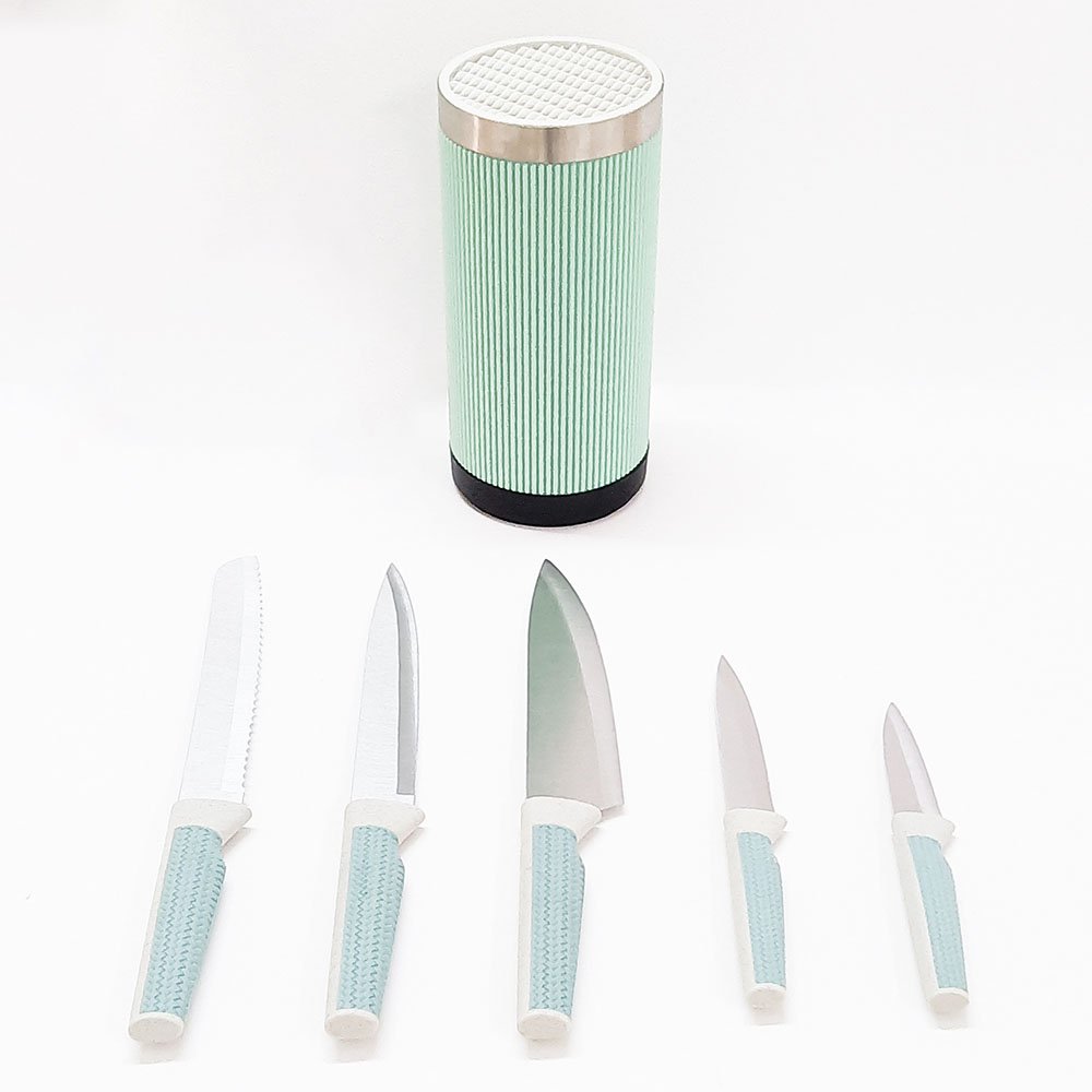 6-Piece Knife Set with 360° Rotating Storage Base