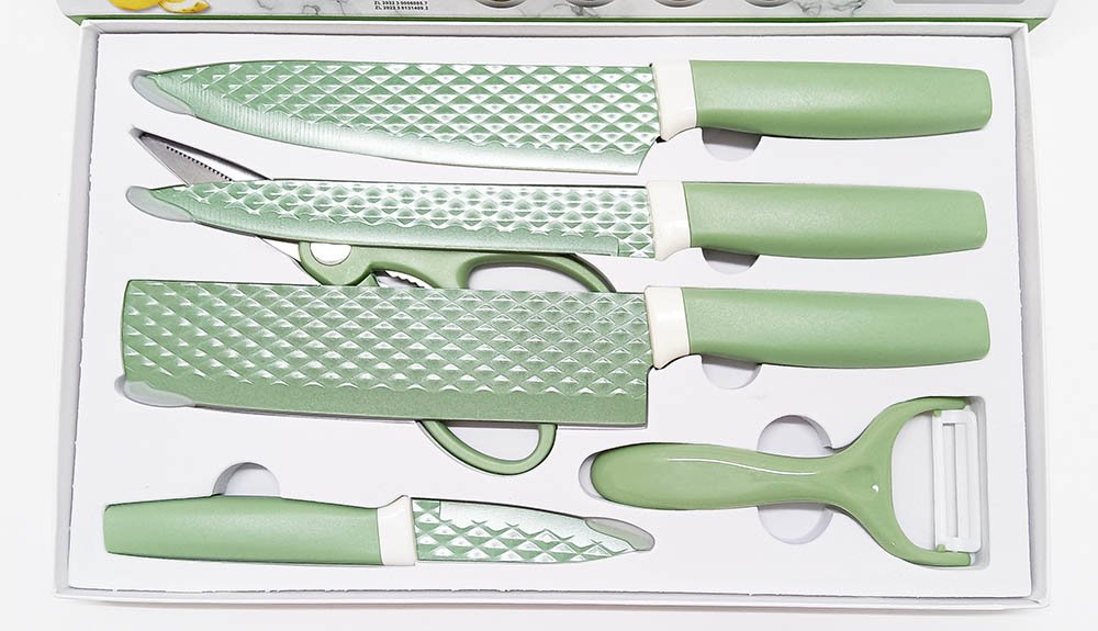 6-Piece Diamond-Textured Kitchen Knife Set