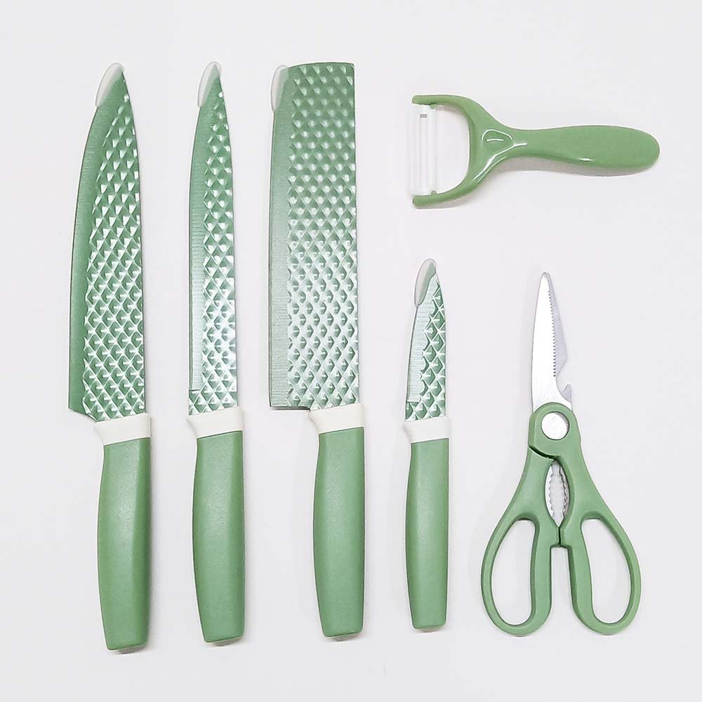 6-Piece Diamond-Textured Kitchen Knife Set