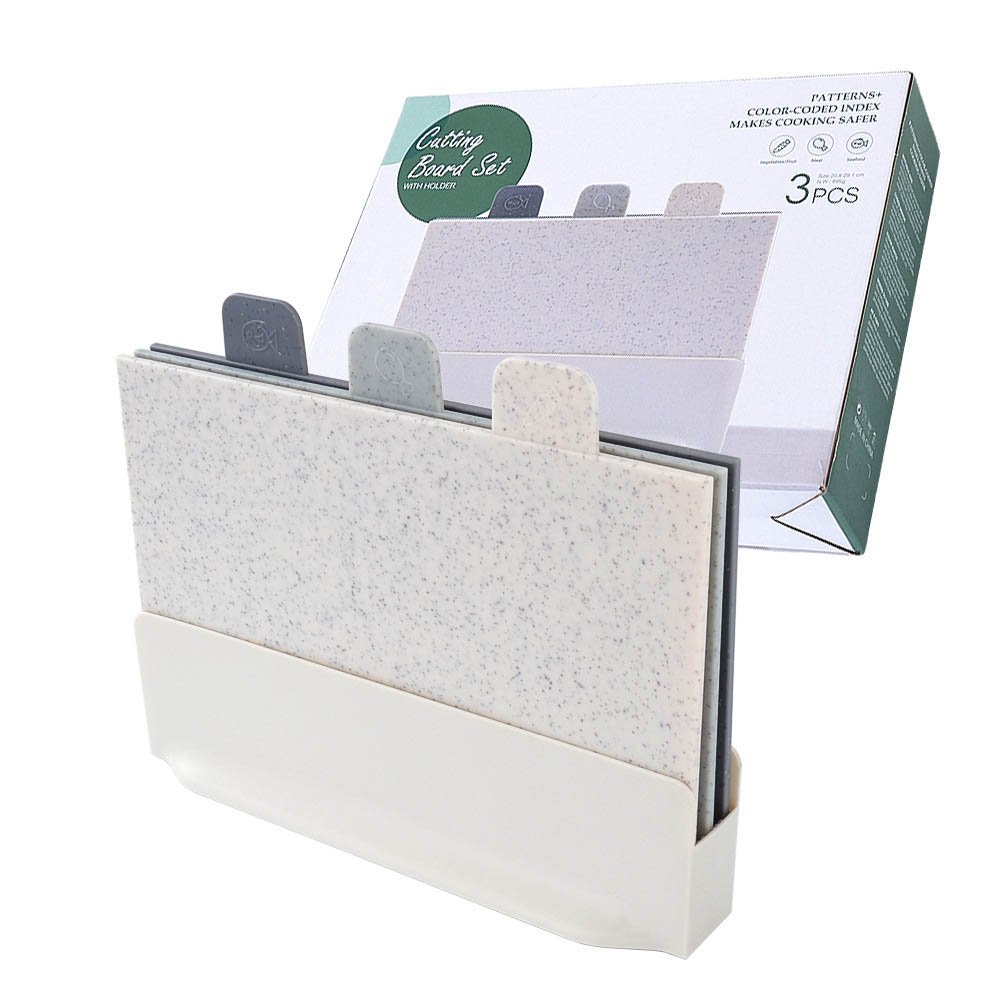 3-in-1 Color-Coded Cutting Board Set with Storage Stand