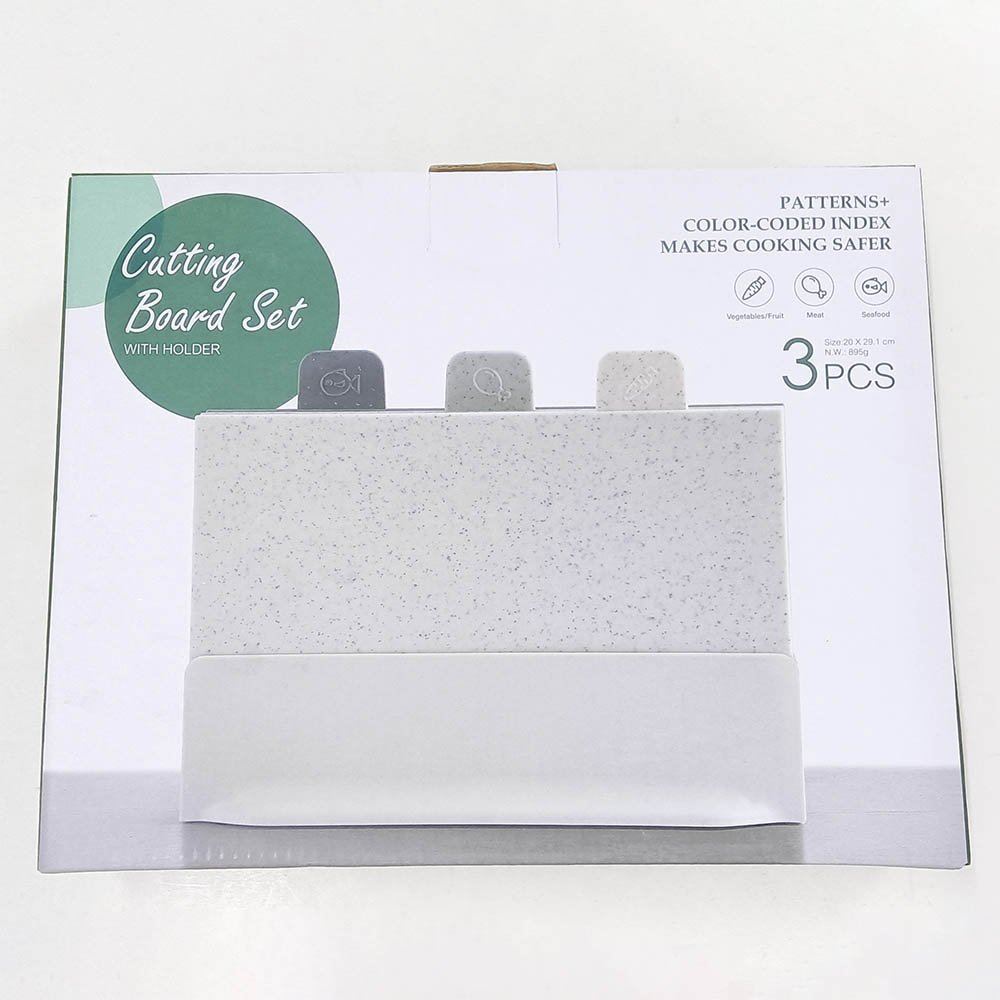 3-in-1 Color-Coded Cutting Board Set with Storage Stand
