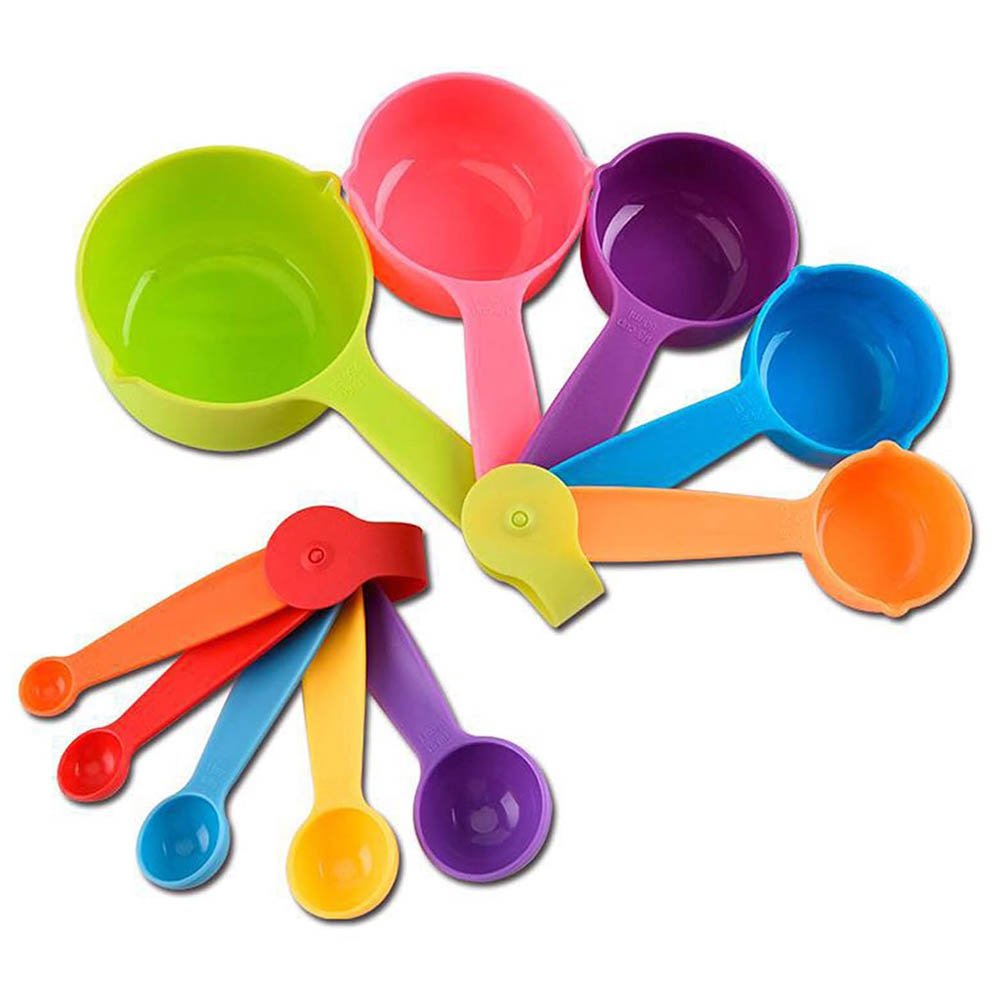 10-Piece Colorful PP Measuring Cups & Spoons Set