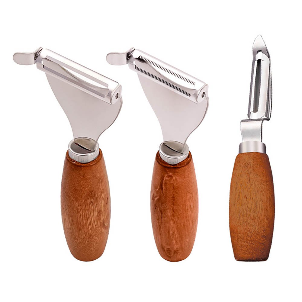Solid Wood Handle Vegetable & Fruit Peeler Set