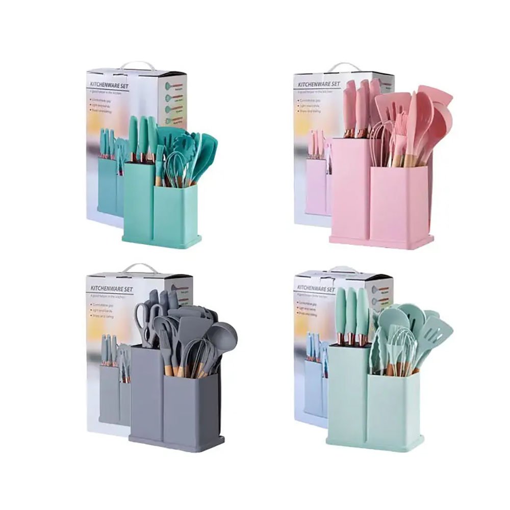 19-Piece Kitchen Knife & Silicone Cookware Set