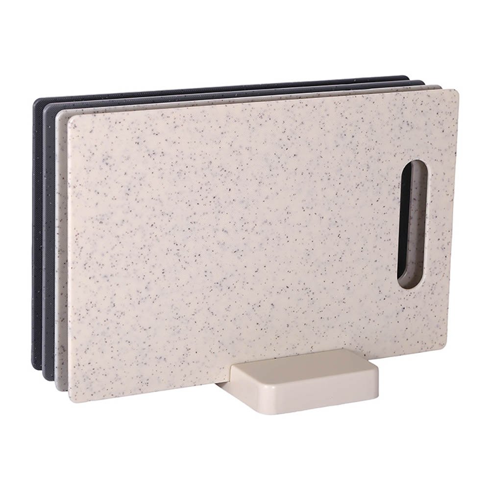 4-Piece Plastic Cutting Board Set with Mini Stand