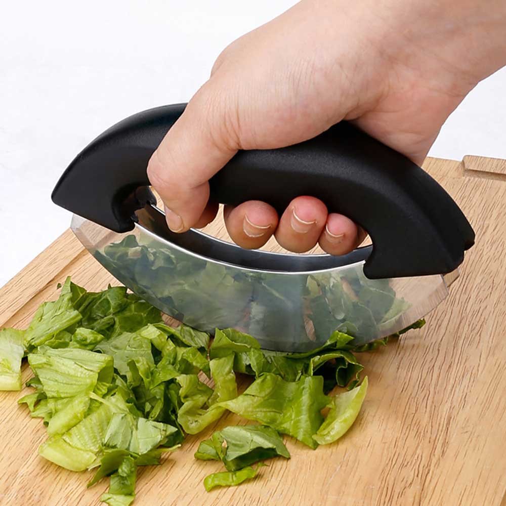 Double-Blade Rocking Mezzaluna Knife Chopper