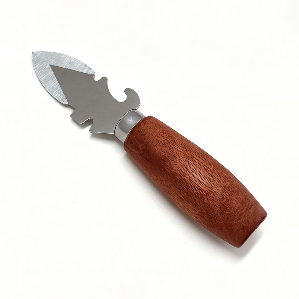 Multifunctional Stainless Steel Oyster Knife with Wooden Handle
