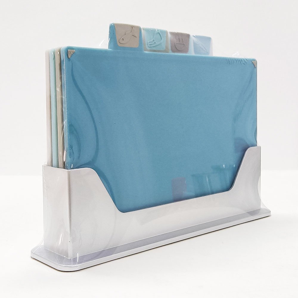 4-Piece Color-Coded Plastic Cutting Board Set