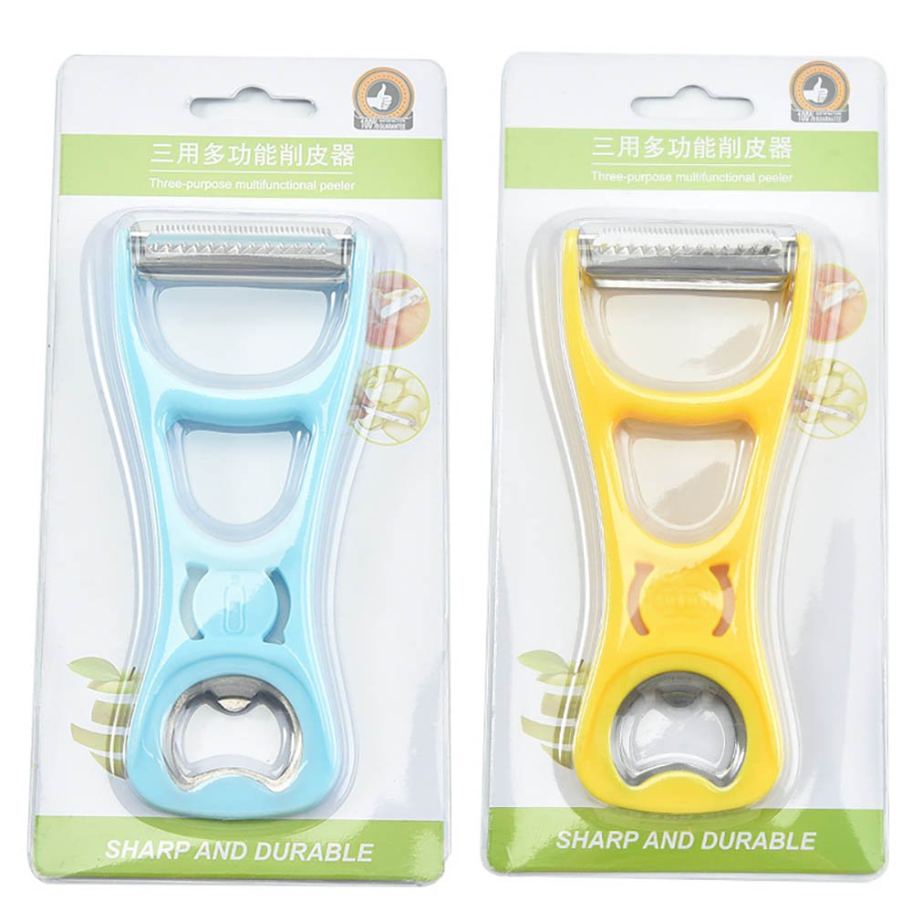 Dual-Head Stainless Steel Peeler with Bottle Opener