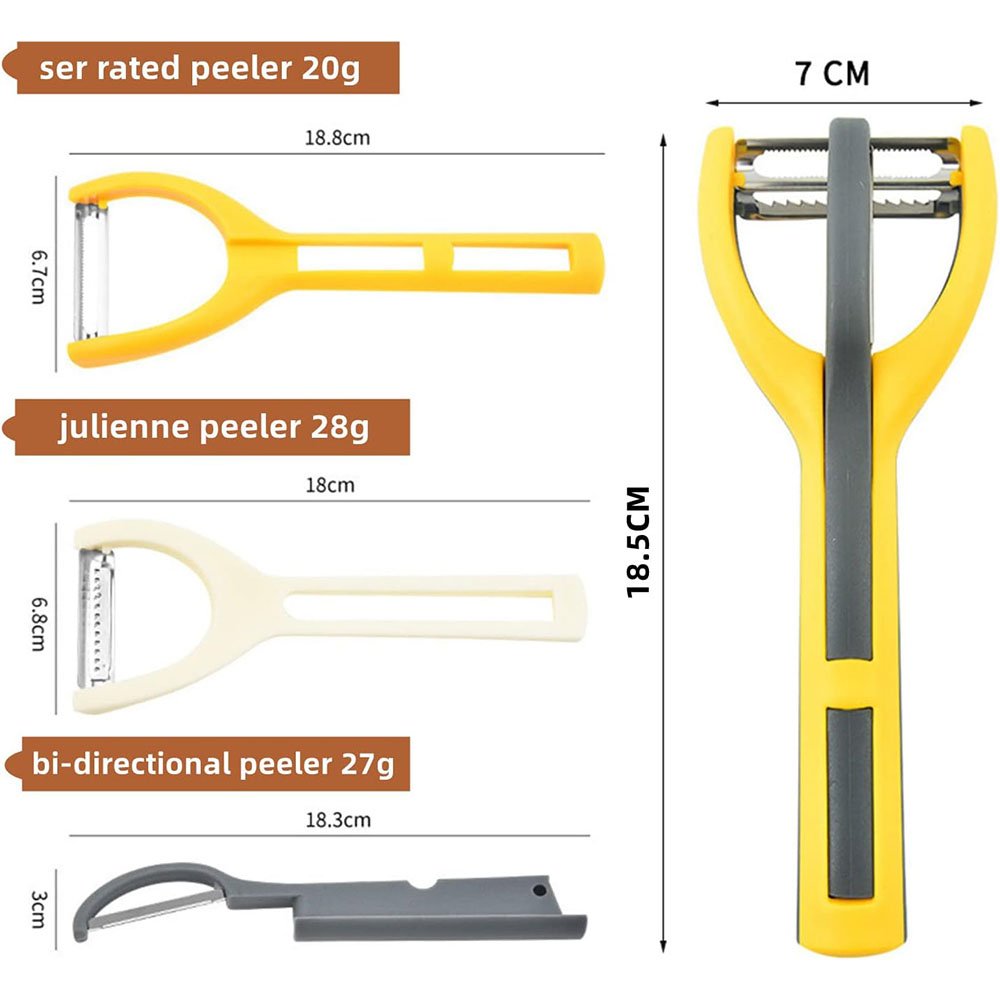 3-in-1 Interlocking Peeler Set