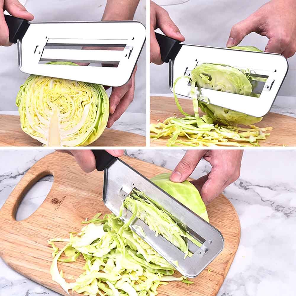 Stainless Steel Dual-Blade Cabbage Cutter