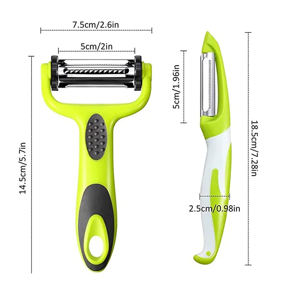3-in-1 Rotating Y-Peeler & Penguin-Shaped Straight Peeler Set