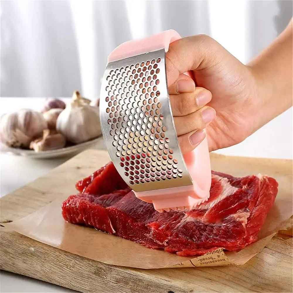 304 Stainless Steel Garlic Press with Meat Tenderizer