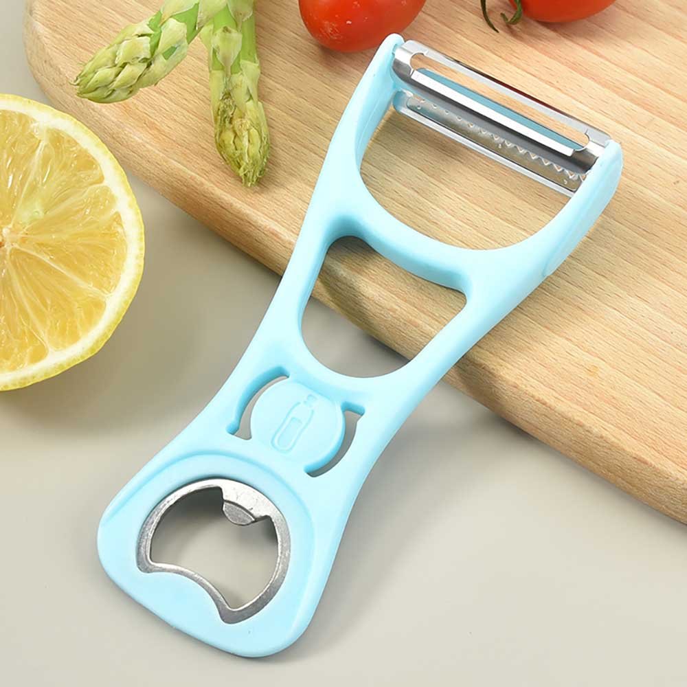 Dual-Head Stainless Steel Peeler with Bottle Opener