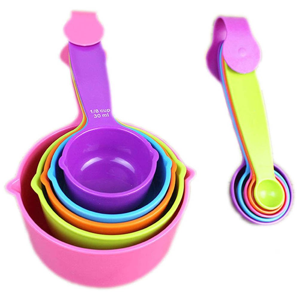 10-Piece Colorful PP Measuring Cups & Spoons Set