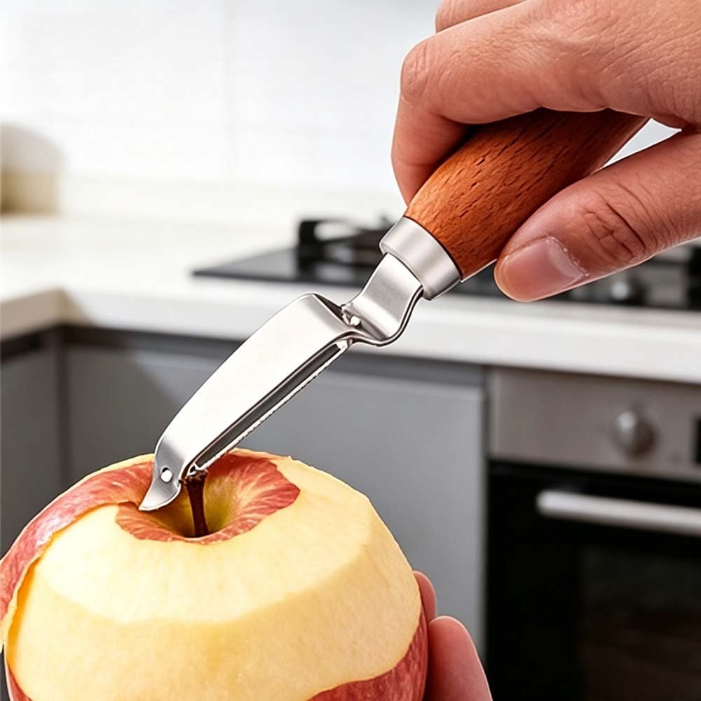 Solid Wood Handle Vegetable & Fruit Peeler Set