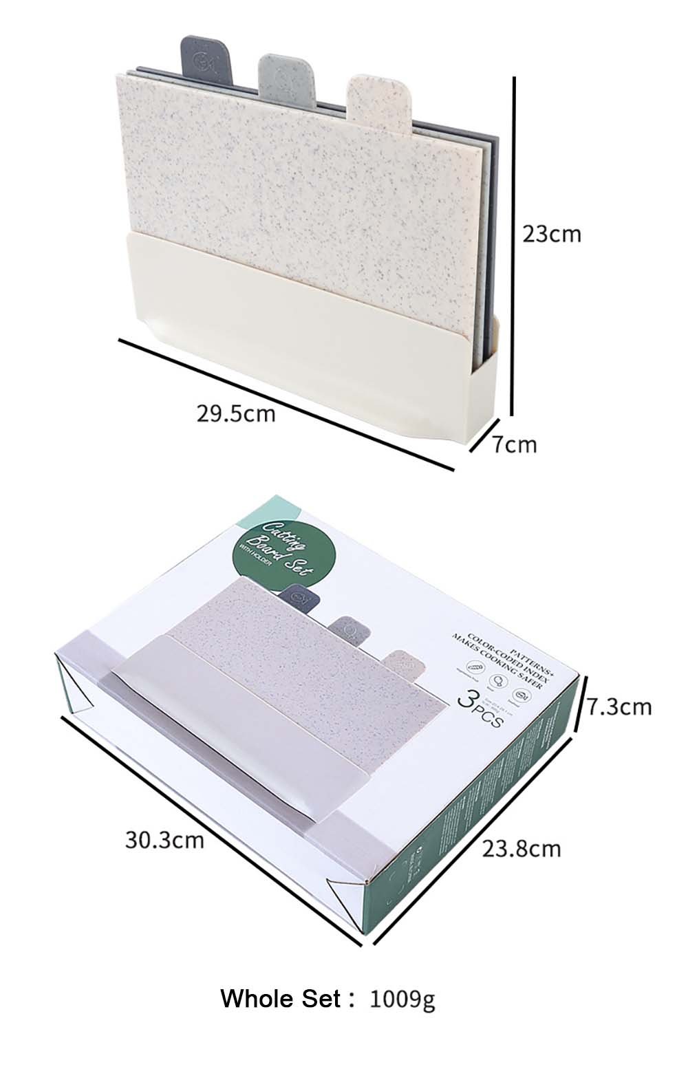 3-in-1 Color-Coded Cutting Board Set with Storage Stand